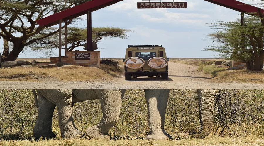 Entrance gate to Serengeti National Park Tanzania