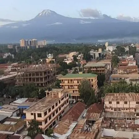 Moshi town with Kilimanjaro in the background
